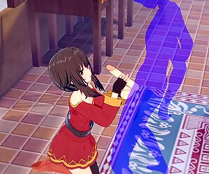 KonoSuba Hentai - Megumin Handjob with cumshot in her face - Japanese Asian Manga anime game porn