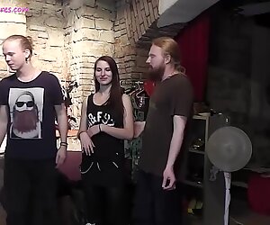 Sexy rock chick takes a sensual shower