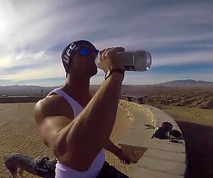 Outdoor public blowjob in a cave