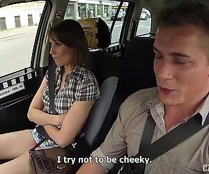 Huge cock of driver humps narrow pussy of passenger