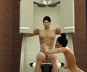 Japanese StepMom helps her StepSon in the gym to motivate him for competition