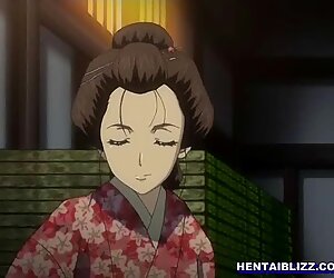 Busty Japanese hentai hot poking by ghetto old guy