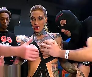 Tattooed Calisi Ink Sucks a Train of dicks - GermanGooGirls