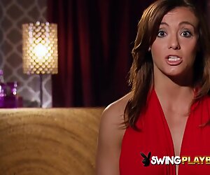 Swinger couples perform sexual scenes in the Red Orgy Room